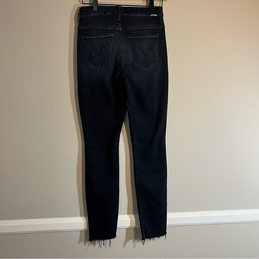 MOTHER High Waisted Jeans Dark Wash Raw Hem - Picture 2 of 9